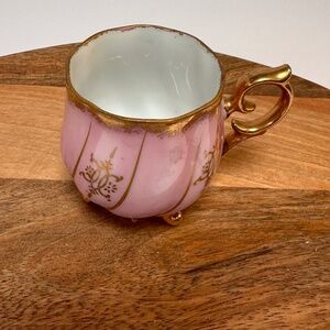 Vintage Shafford Japan Mini Footed Cup • Pink & Gold Hand-Painted
